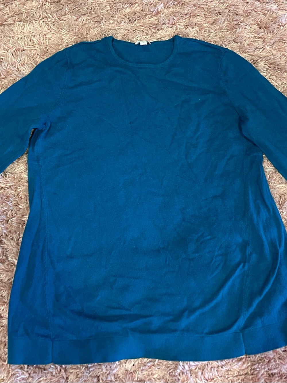 J. Jill Long Sleeve Crewneck Sweater - Teal Blue